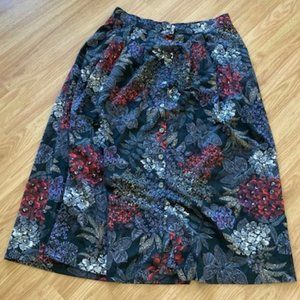 Vintage Floral Pleated Button-up Maxi Skirt (3 for $12)